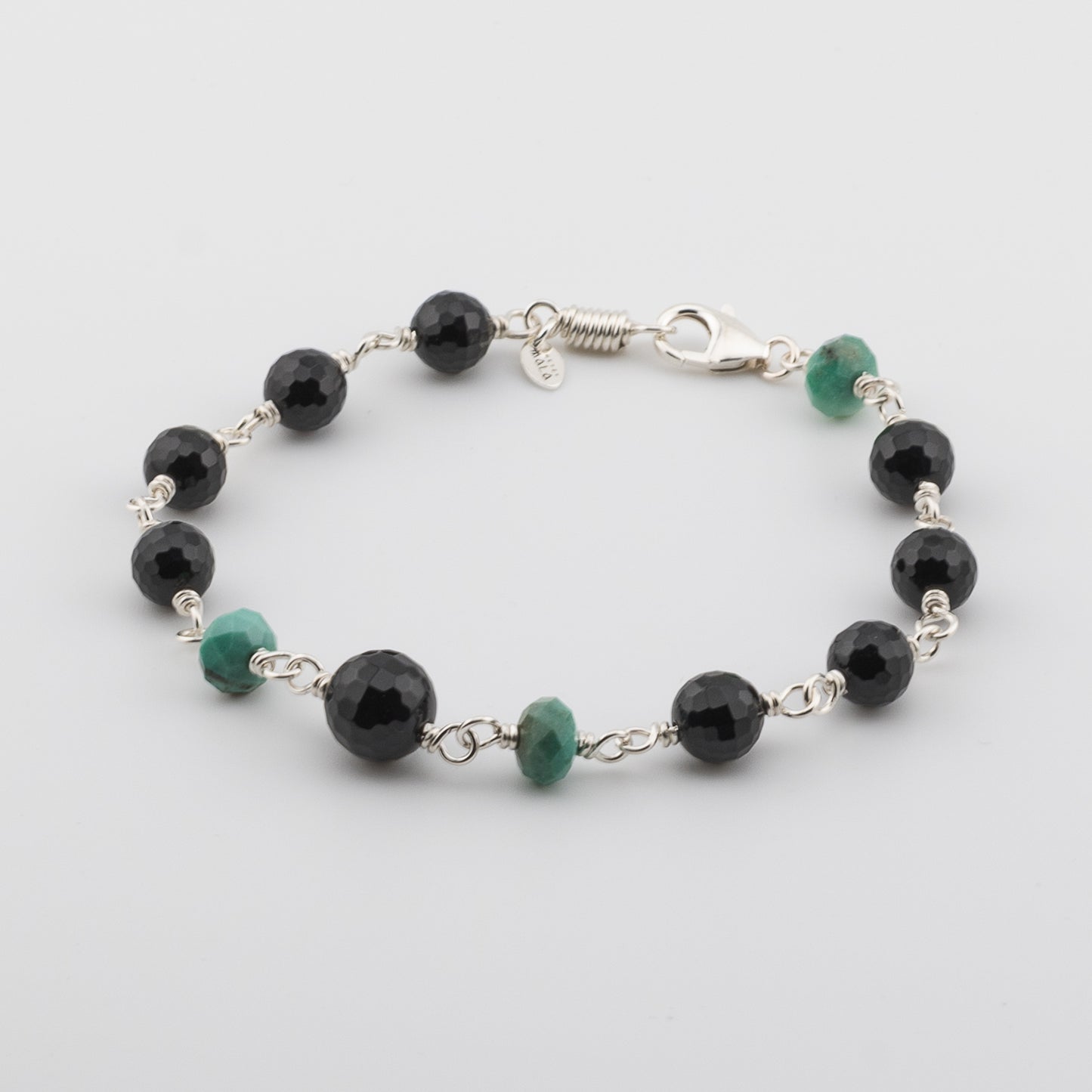 The Midnight Meadow  Bracelet- Black Onyx and Chrysoprase