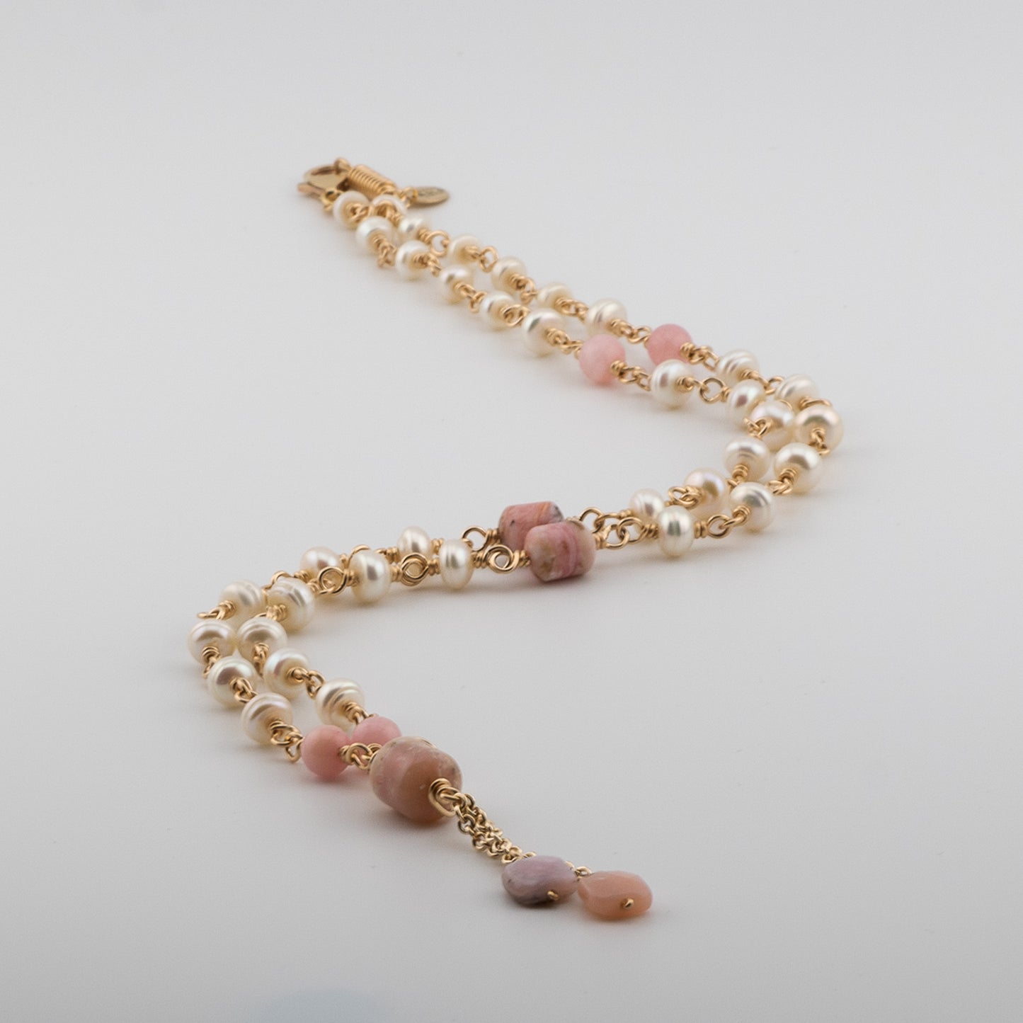 The Blush Harmony Necklace – Pink Opal & Freshwater Pearl