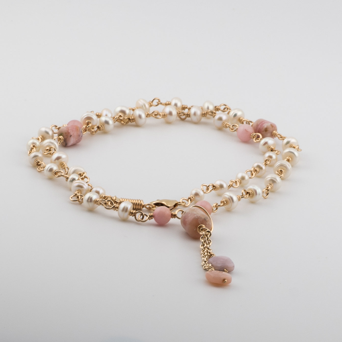The Blush Harmony Necklace – Pink Opal & Freshwater Pearl