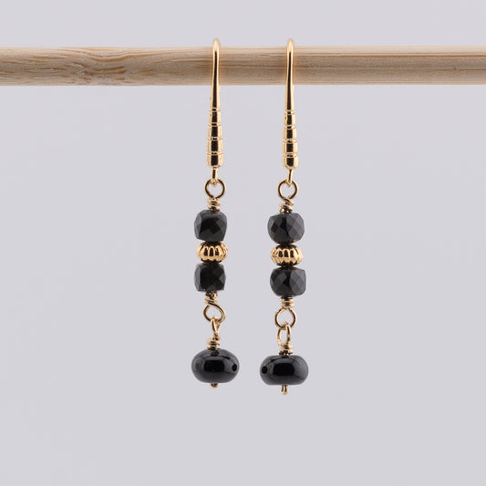 Rainbow Obsidian & Black Onyx Earrings