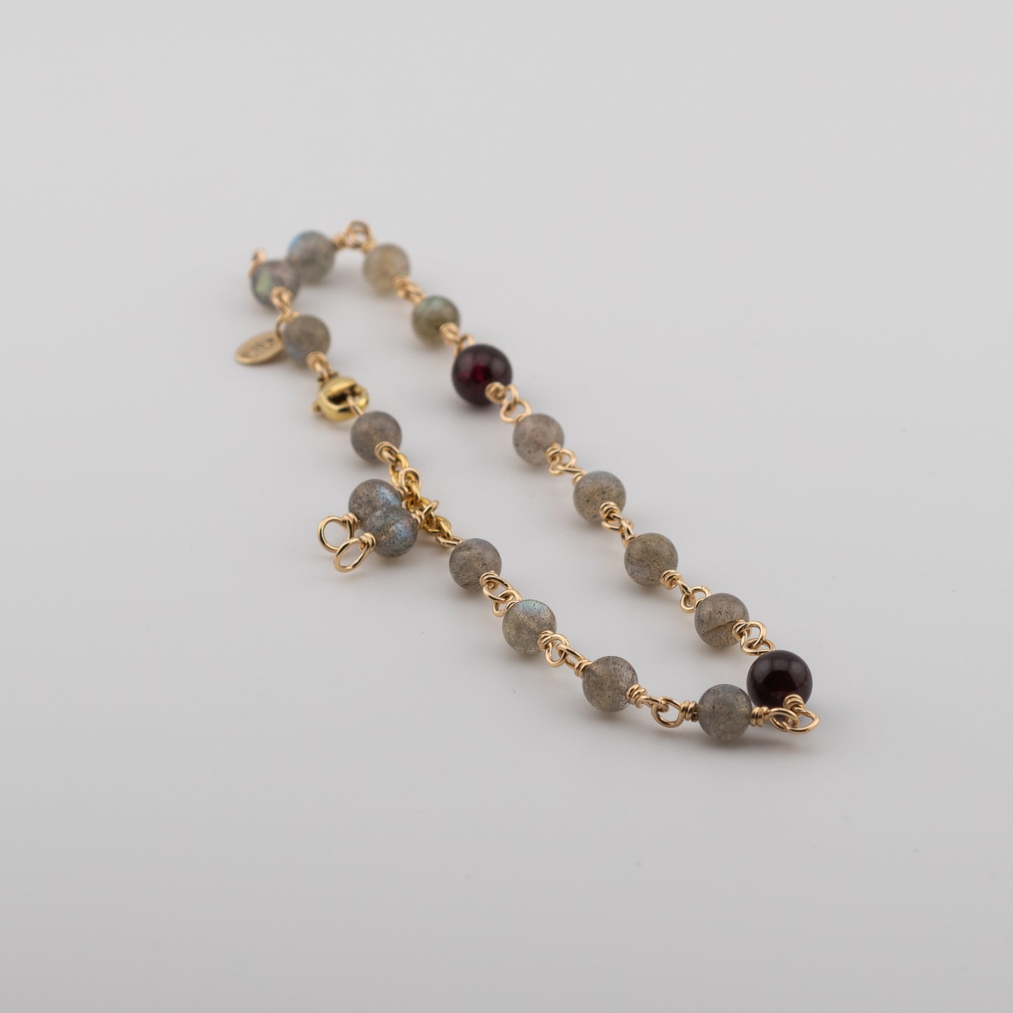 The Mystical Shore Anklet - Labradorite & Garnet