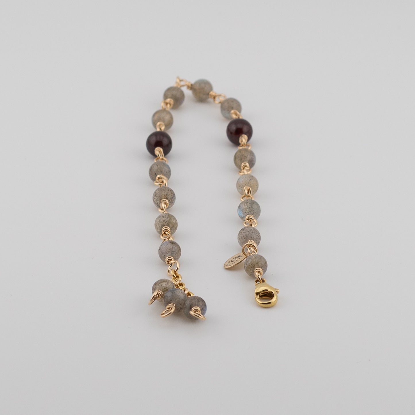 The Mystical Shore Anklet - Labradorite & Garnet