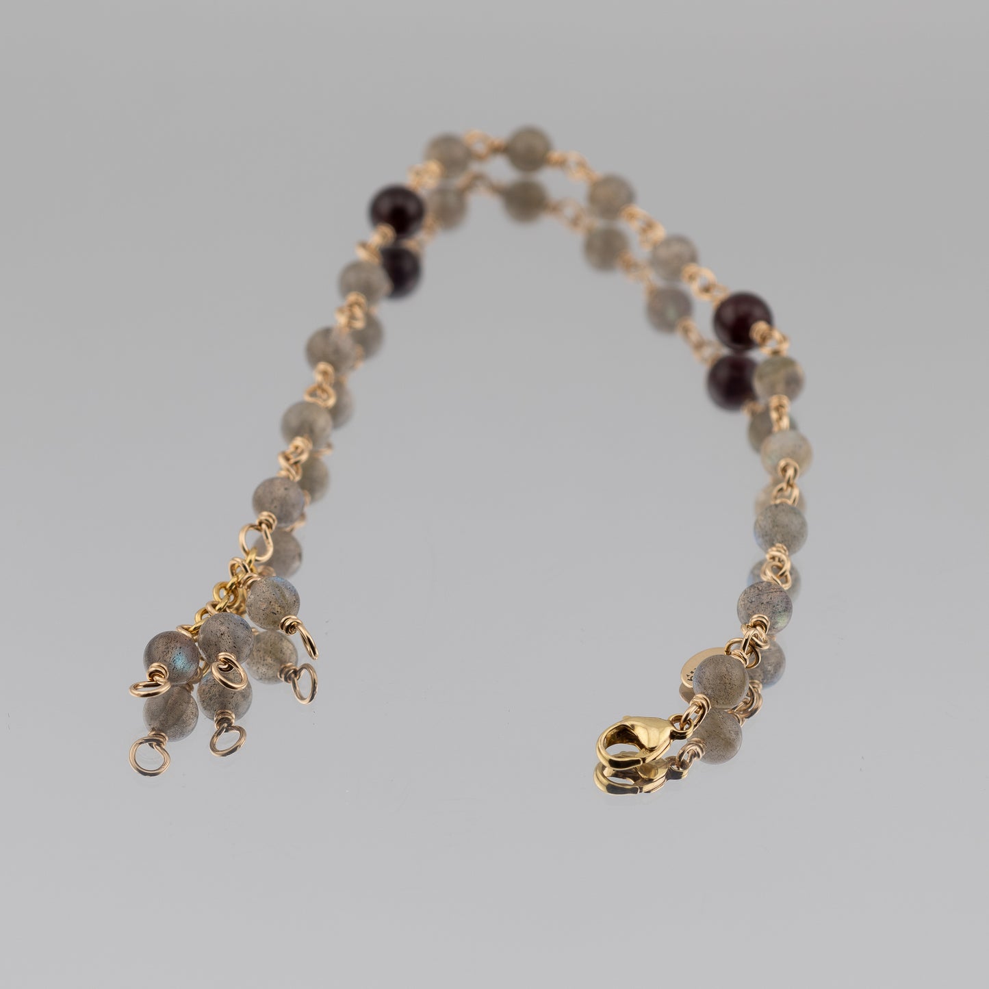 The Mystical Shore Anklet - Labradorite & Garnet