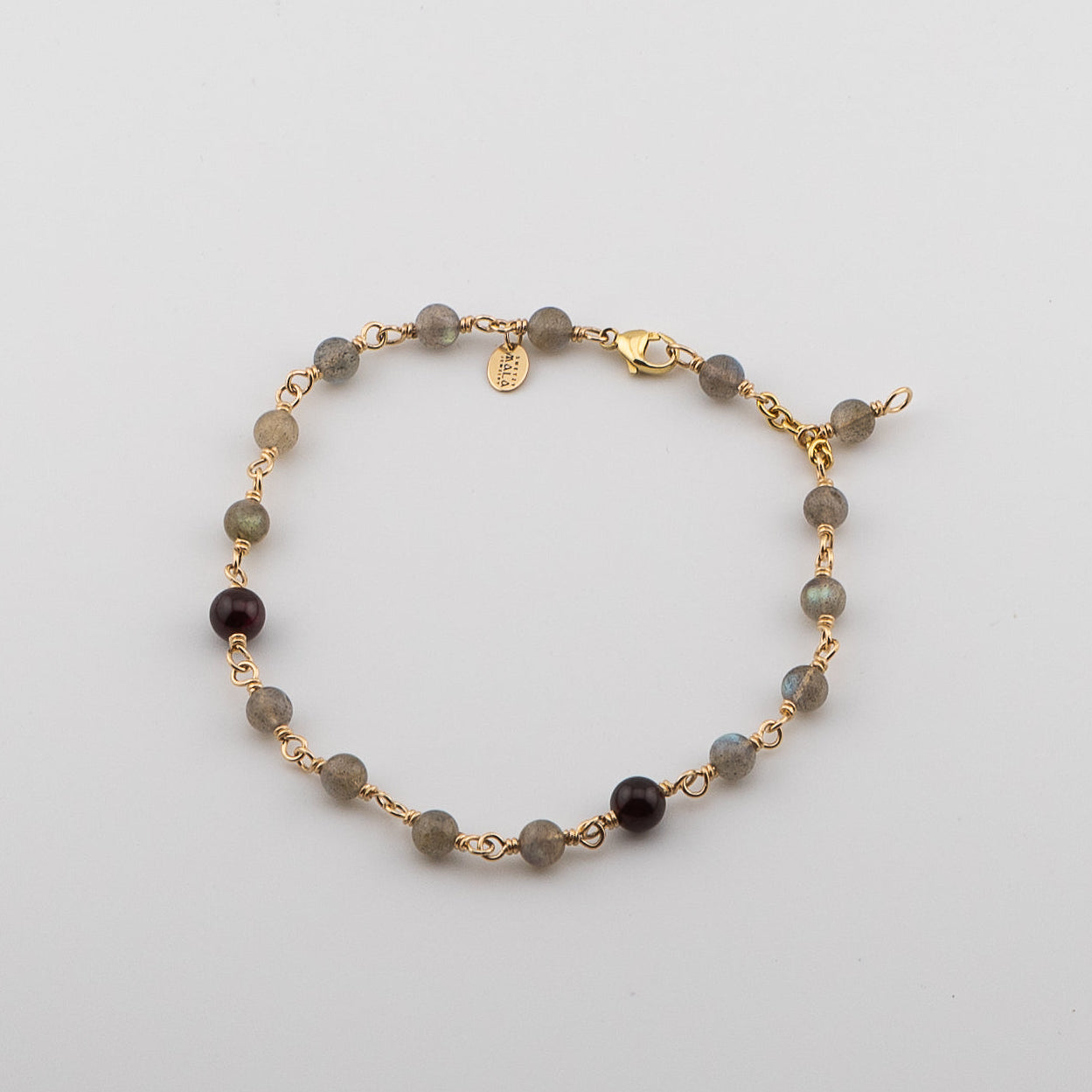 The Mystical Shore Anklet - Labradorite & Garnet
