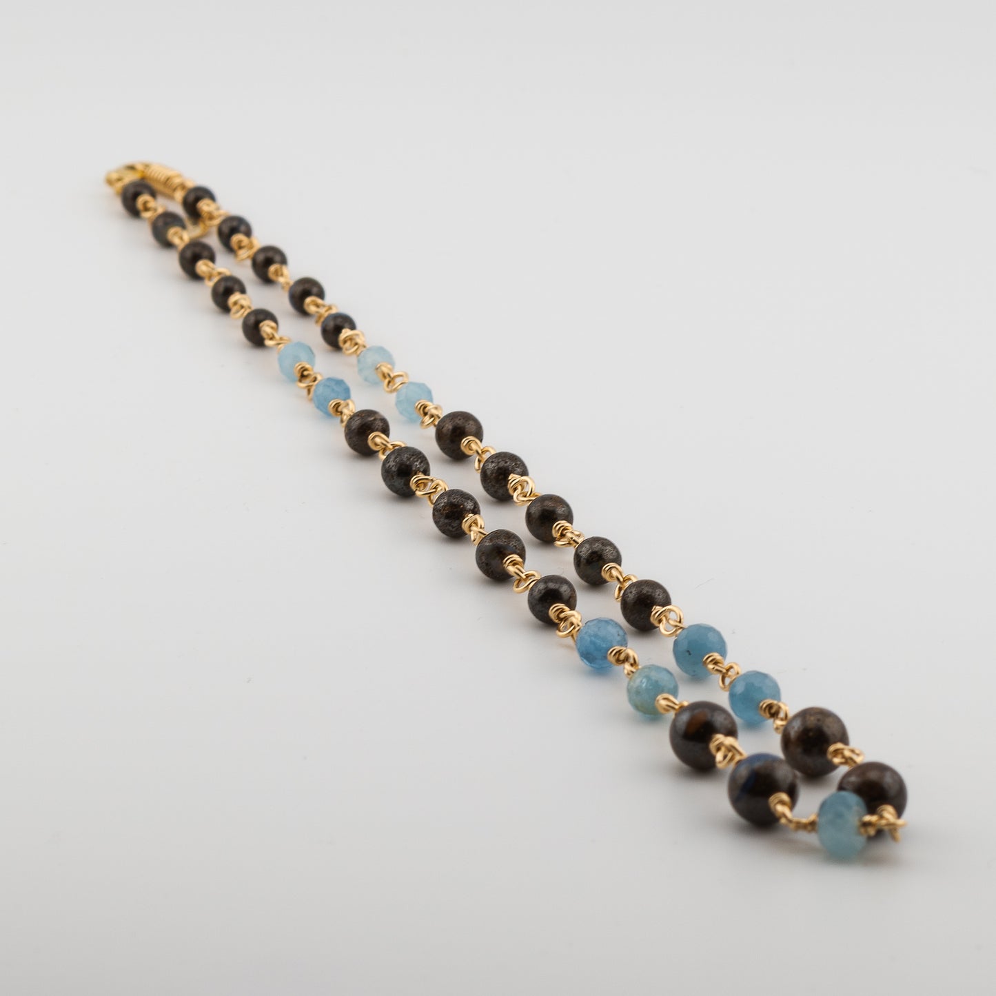 The Ethereal Depths Necklace – Boulder Opal & Faceted Aquamarine