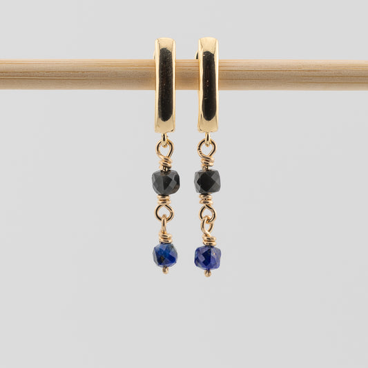 Rainbow Obsidian and Lapis Earrings
