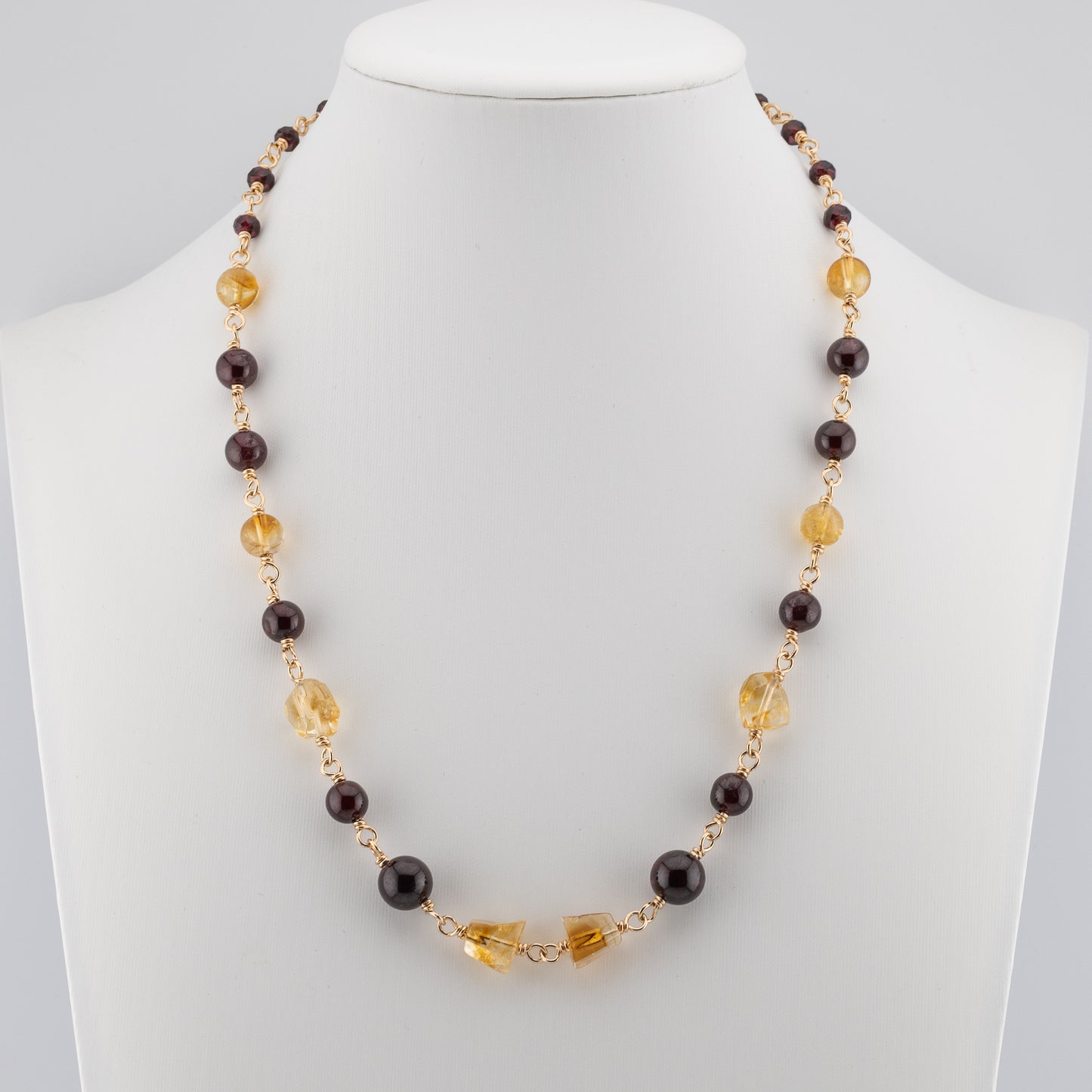 The Solar Flare Symphony - Citrine & Red Garnet