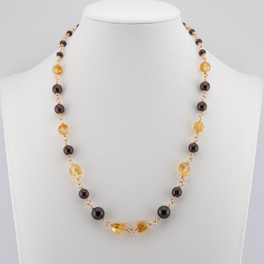 The Solar Flare Symphony - Citrine & Red Garnet