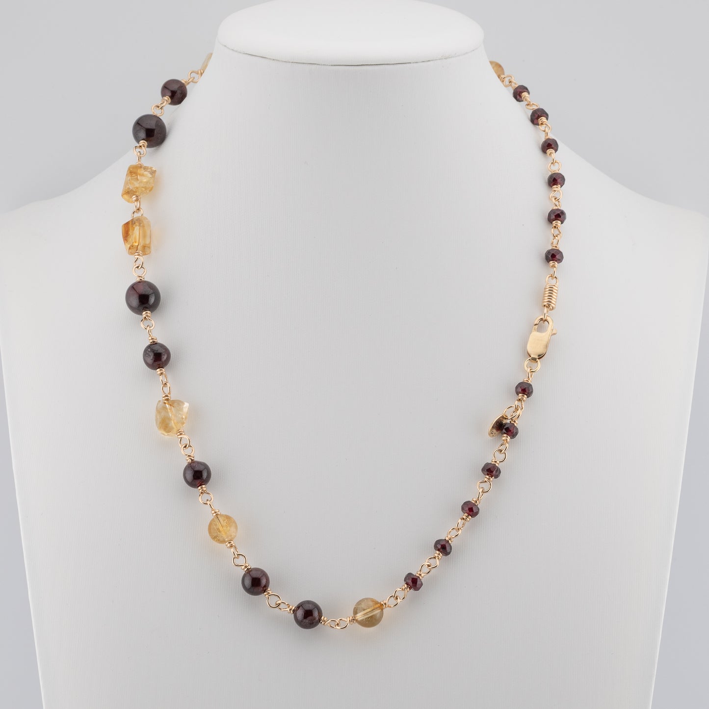 The Solar Flare Symphony - Citrine & Red Garnet