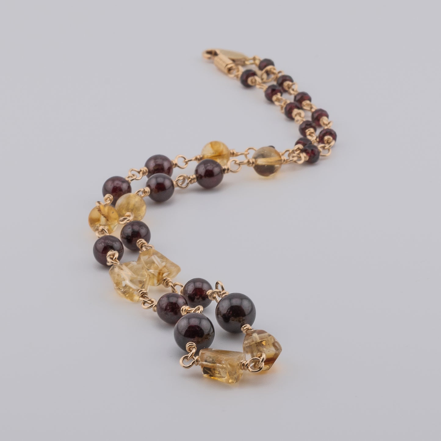 The Solar Flare Symphony - Citrine & Red Garnet
