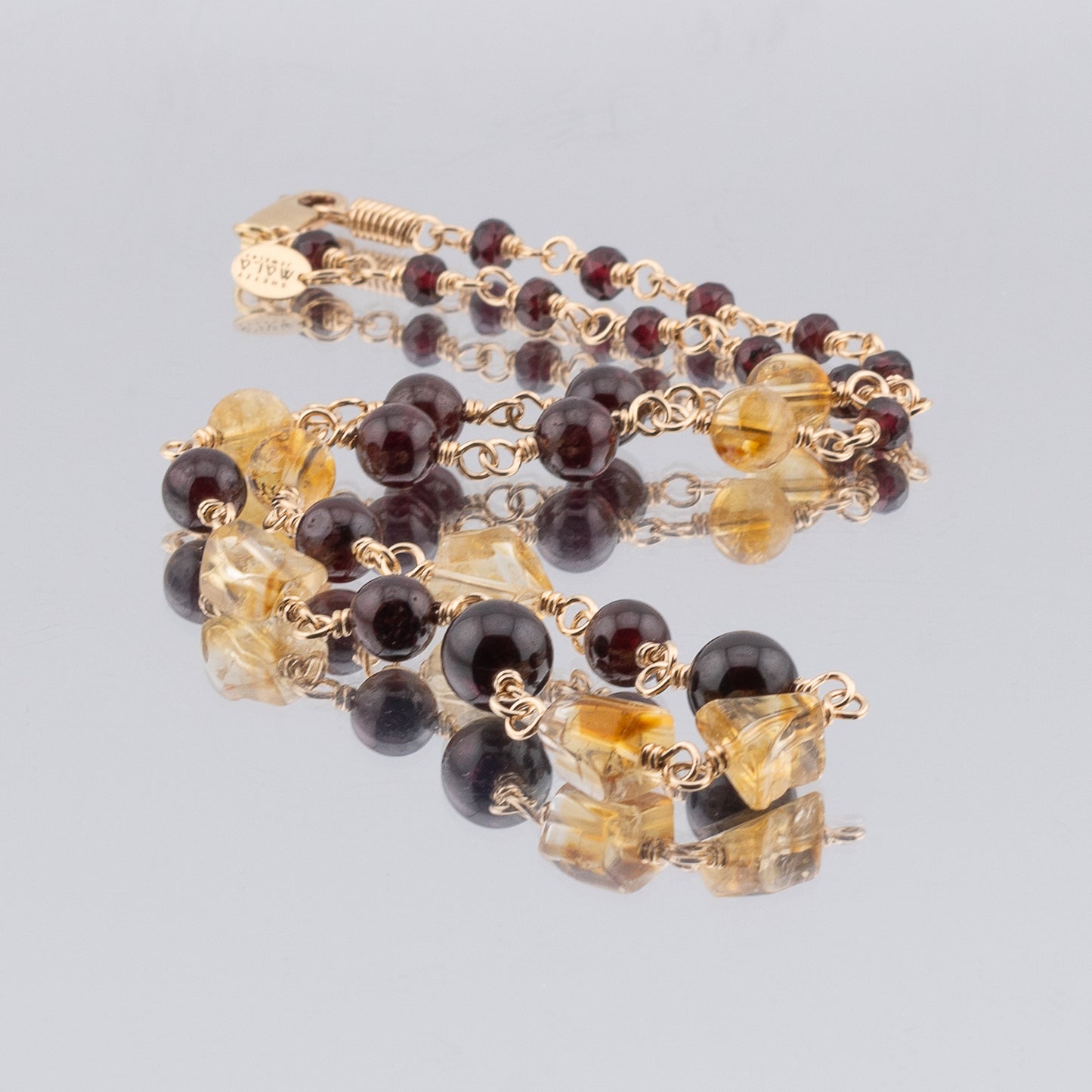 The Solar Flare Symphony - Citrine & Red Garnet