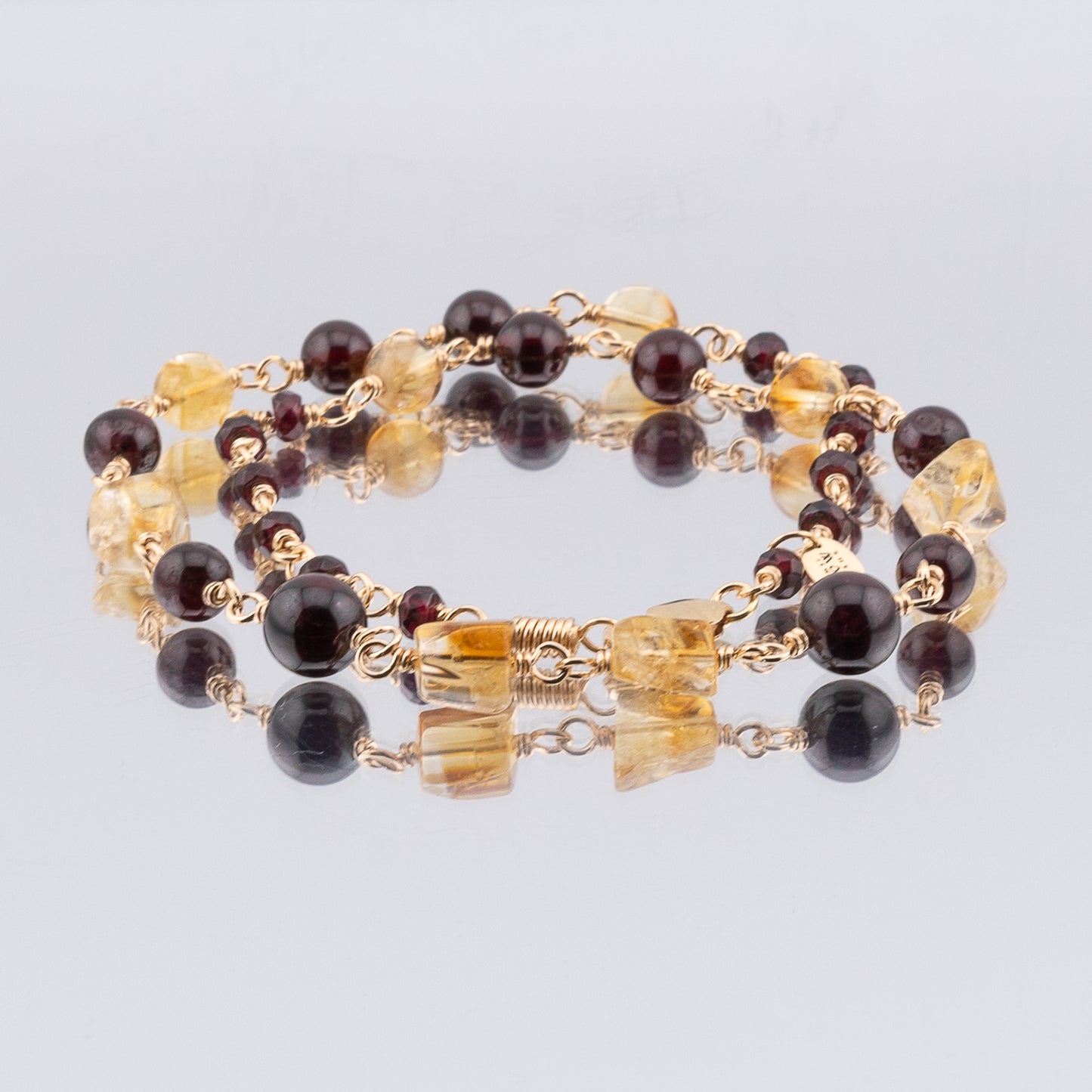 The Solar Flare Symphony - Citrine & Red Garnet