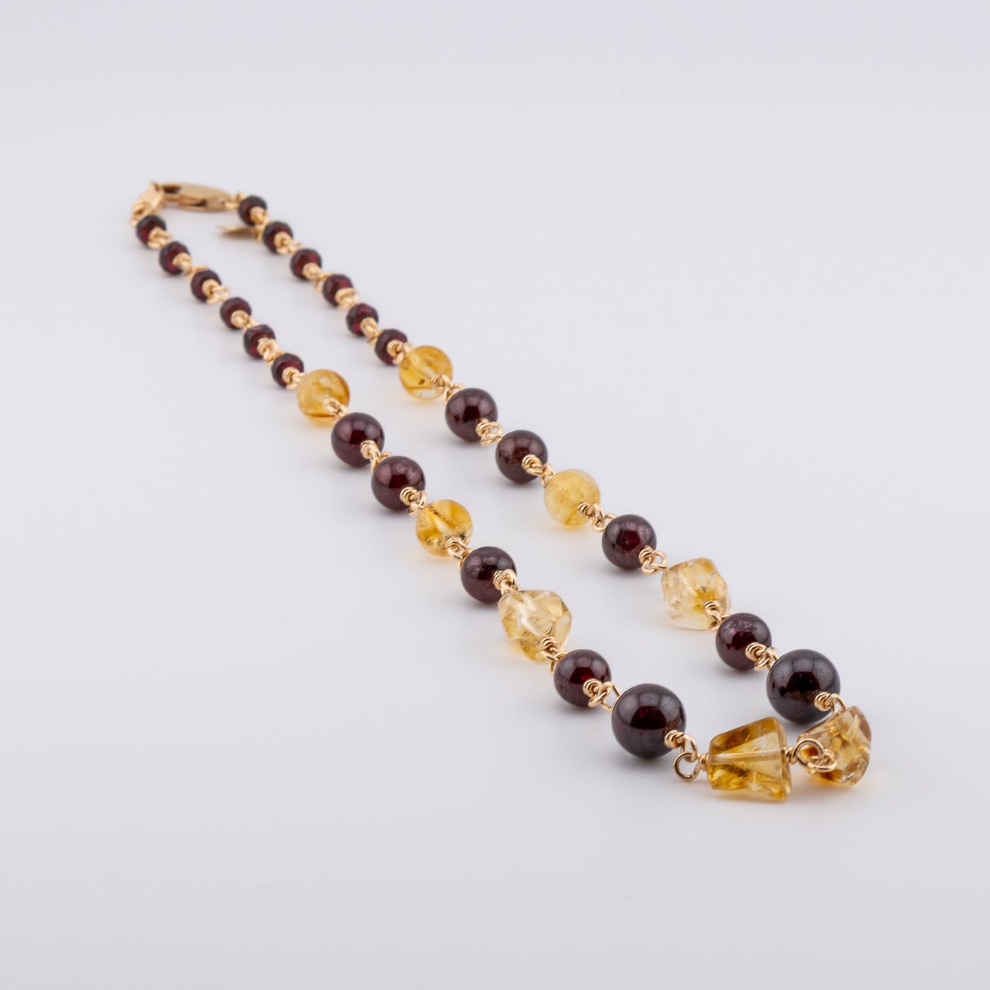 The Solar Flare Symphony - Citrine & Red Garnet