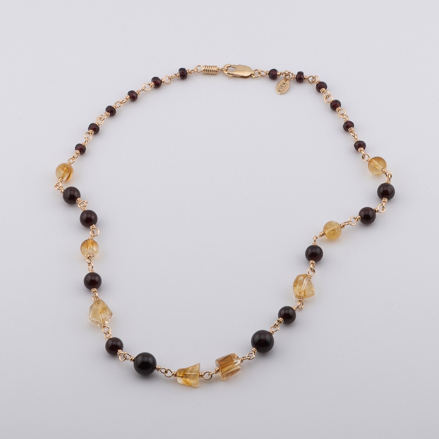 The Solar Flare Symphony - Citrine & Red Garnet