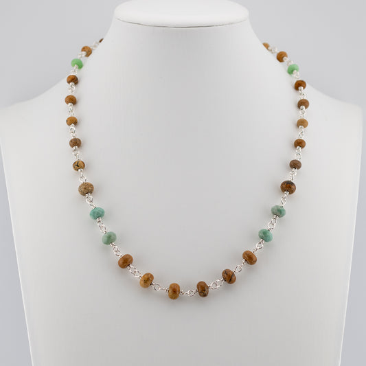 The Earth & Oasis Continuum Necklace - Picture Jasper & Chrysoprase