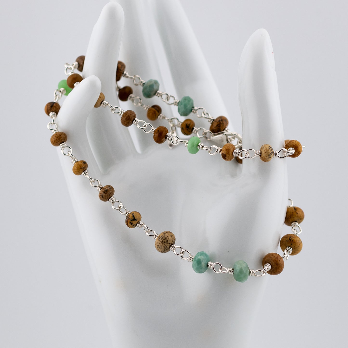The Earth & Oasis Continuum Necklace - Picture Jasper & Chrysoprase