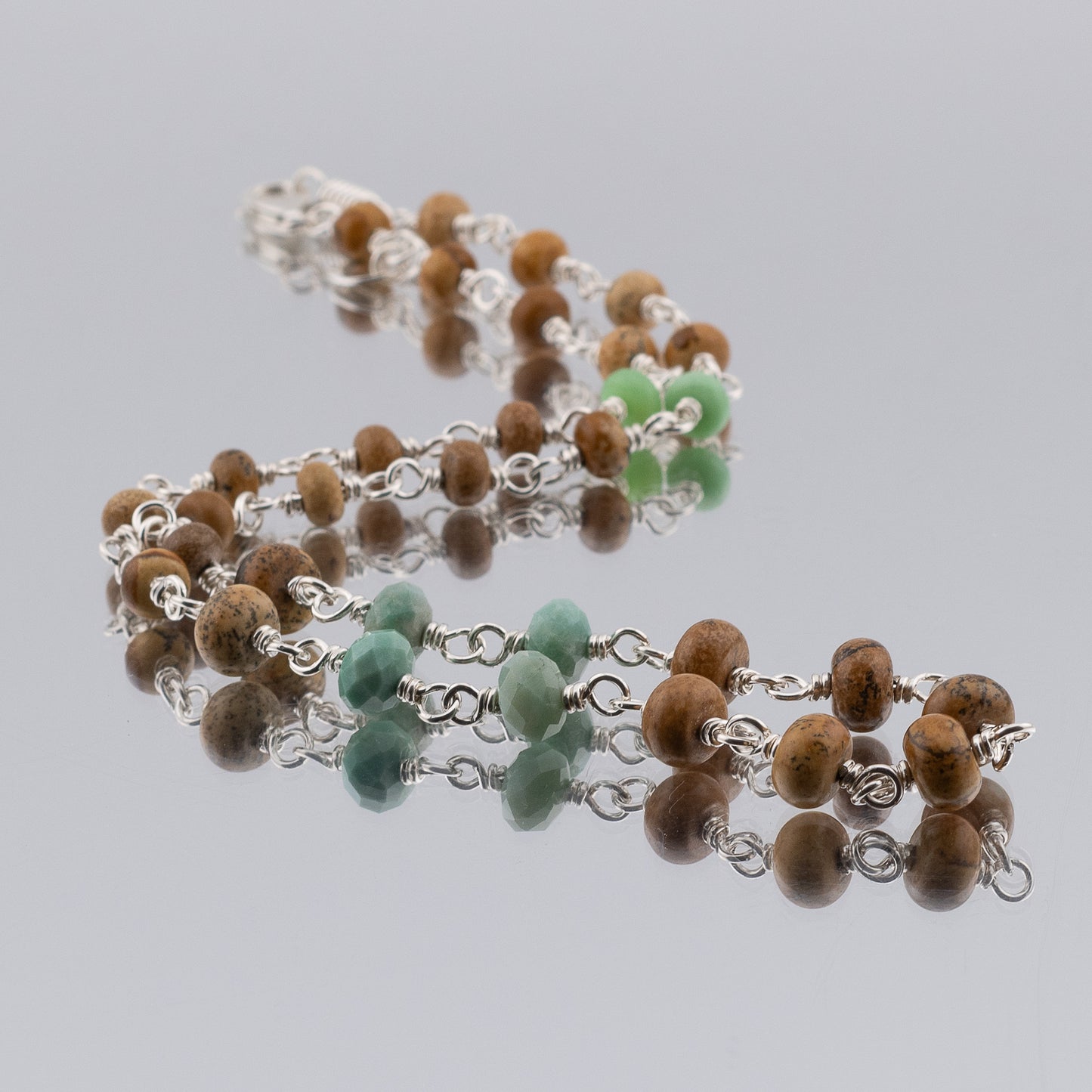 The Earth & Oasis Continuum Necklace - Picture Jasper & Chrysoprase