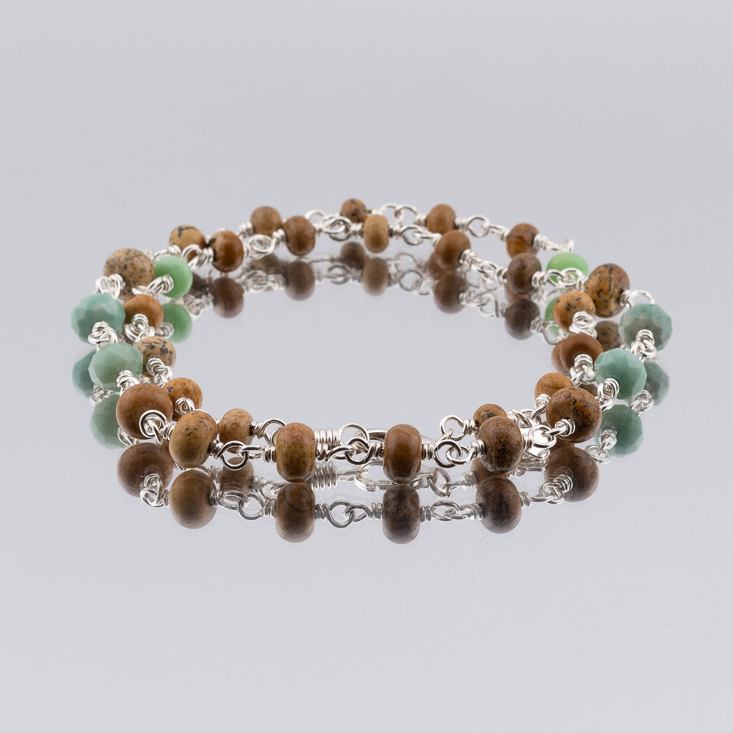 The Earth & Oasis Continuum Necklace - Picture Jasper & Chrysoprase