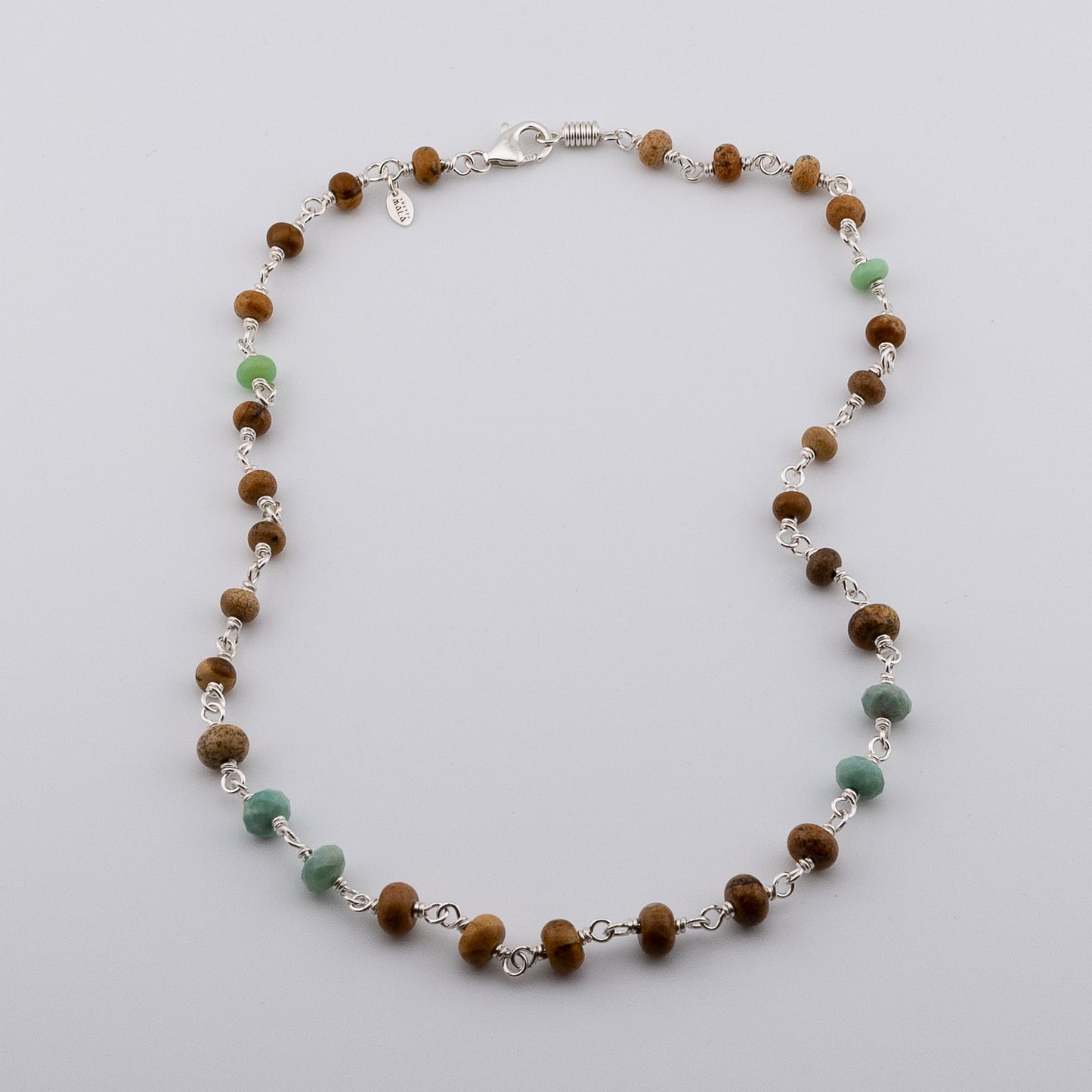 The Earth & Oasis Continuum Necklace - Picture Jasper & Chrysoprase