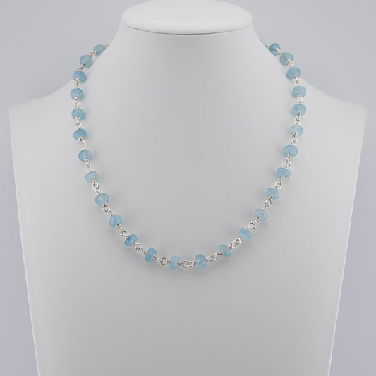 The Ocean Mist Necklace - Aquamarine & Continuum Silver