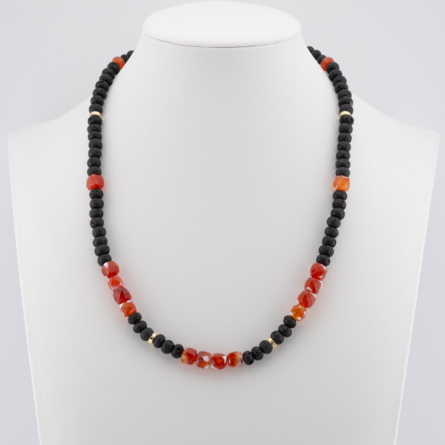 The Ignis Lava Choker - Black Lava & Fire Agate