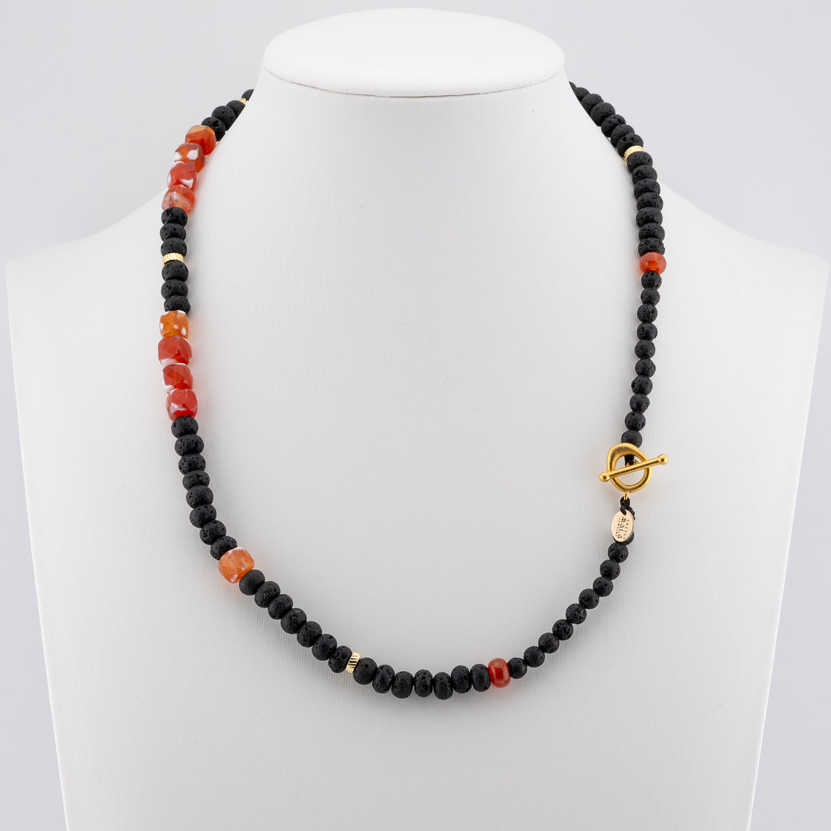 The Ignis Lava Choker - Black Lava & Fire Agate
