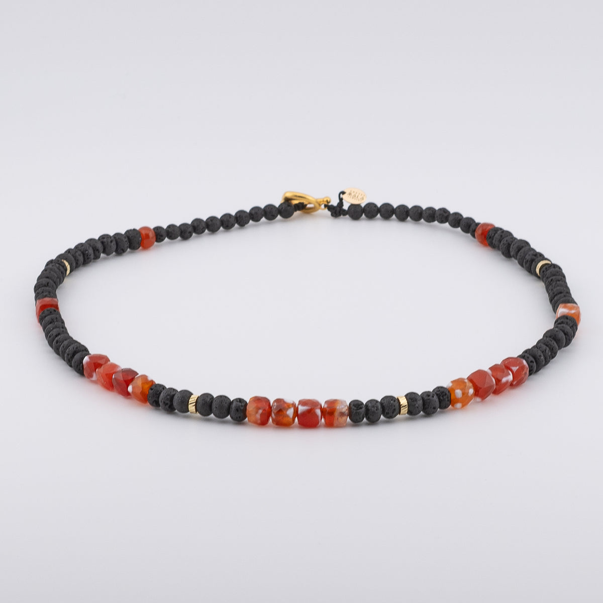The Ignis Lava Choker - Black Lava & Fire Agate