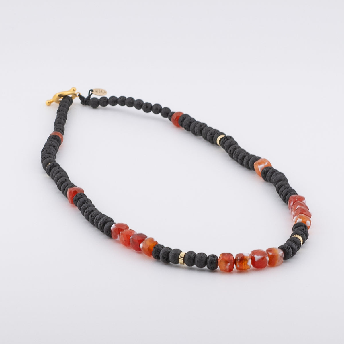 The Ignis Lava Choker - Black Lava & Fire Agate