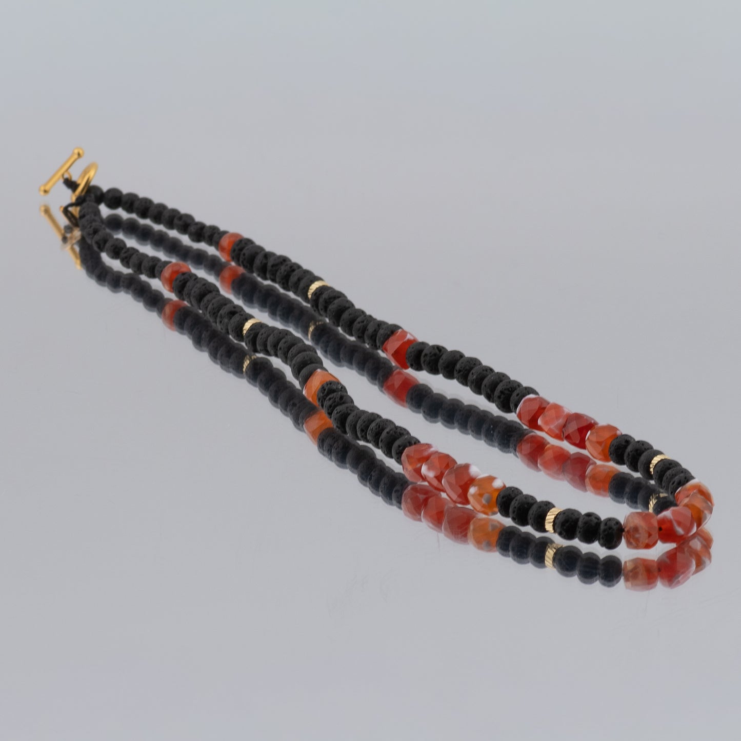 The Ignis Lava Choker - Black Lava & Fire Agate