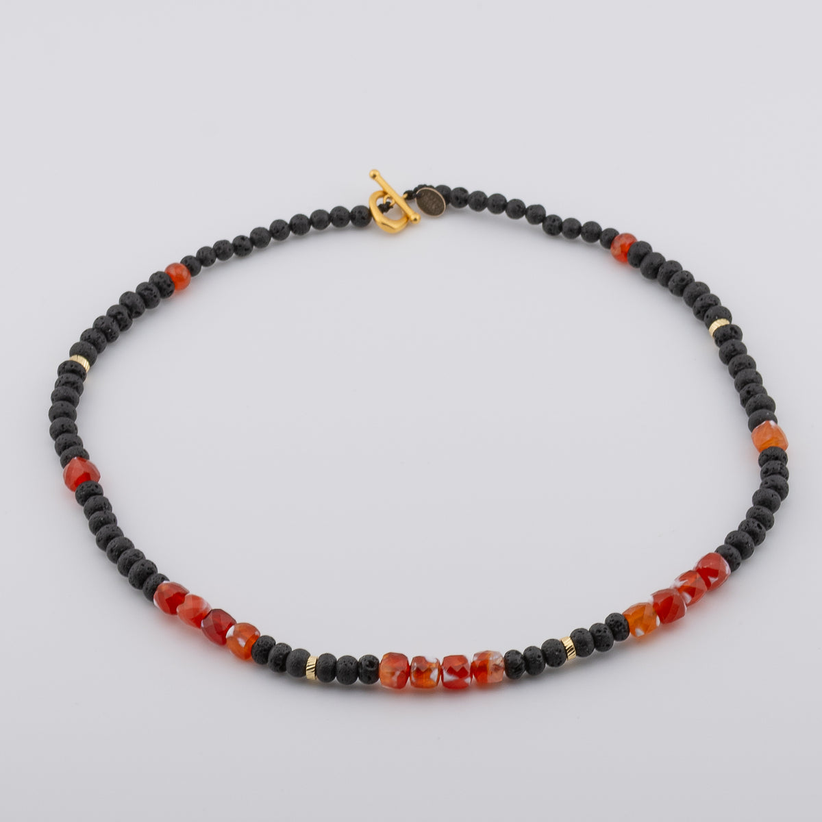 The Ignis Lava Choker - Black Lava & Fire Agate