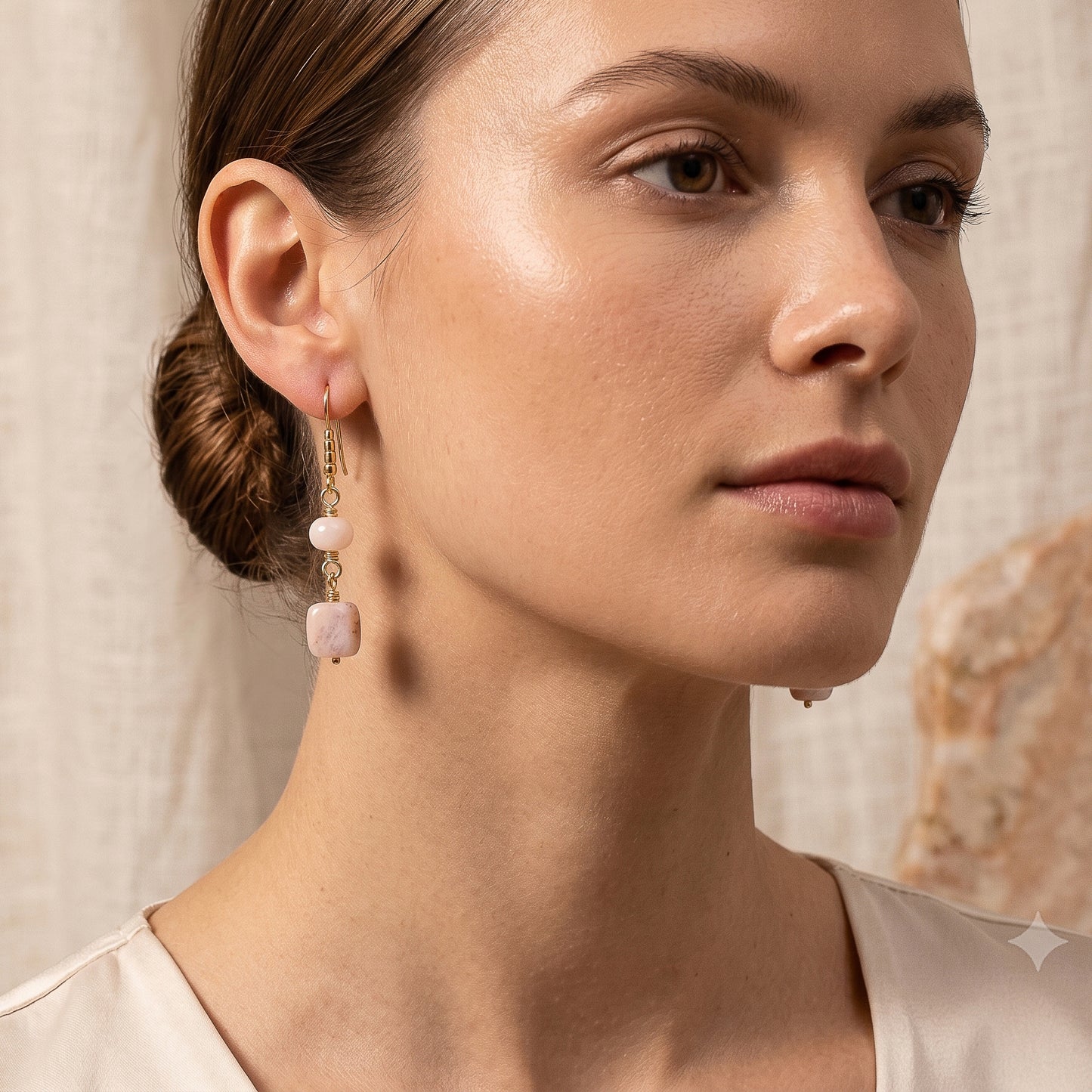 Pink Opal Earrings
